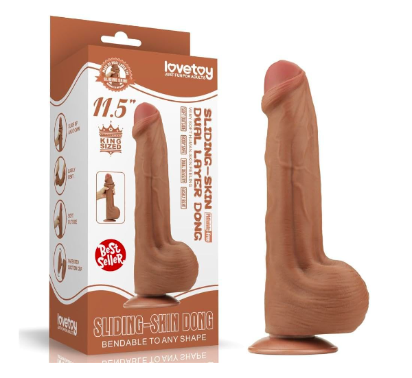 Cu giả khủng Lovetoy 11.5 King Sized Sliding Skin Dual Layer dương vật giả giống thật